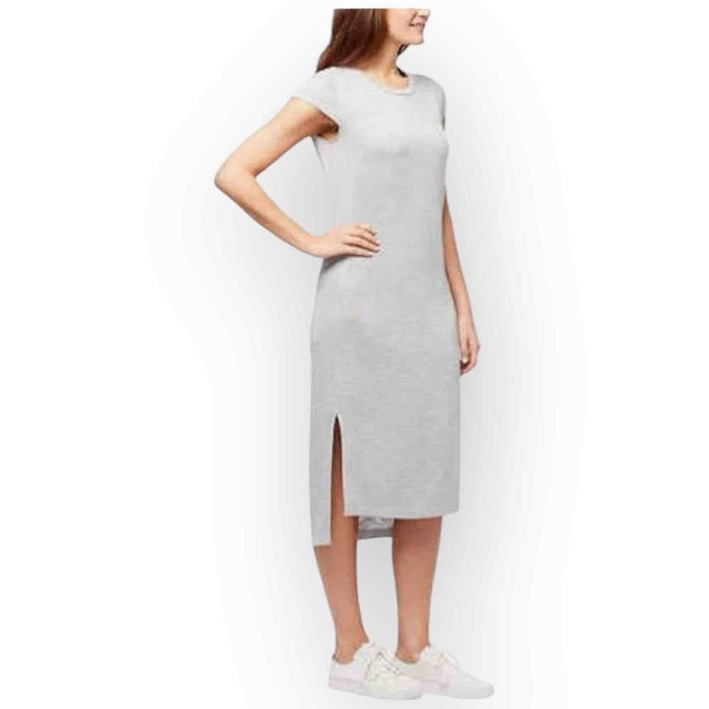 NWT Jessica Simpson Light Heather Grey Viscose Blend Side Slit Midi‎ Dress Small